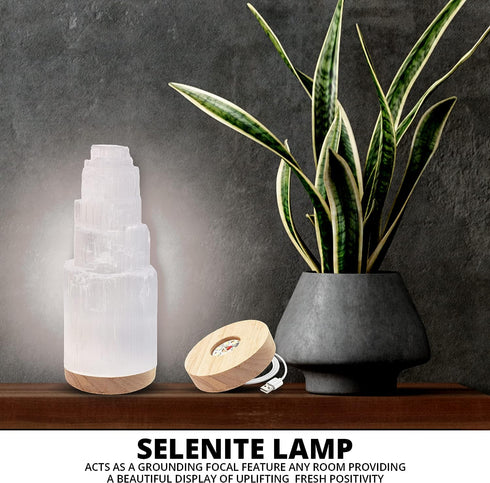 Selenite Crystal Lamp 25 cm | HIMALAYAN GLOW